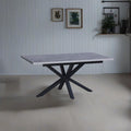 Tavolo allungabile con piano color cemento e gambe nere 160x190 cm - Bori