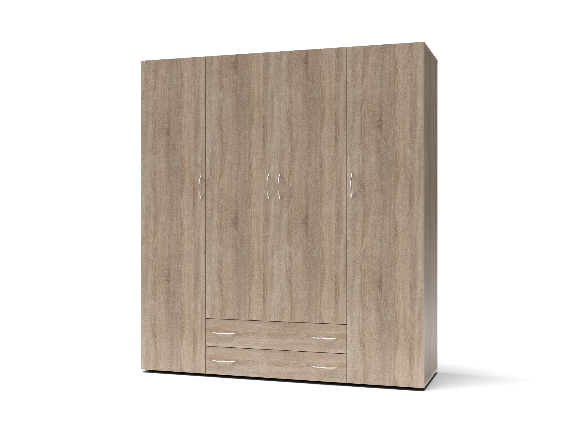 Armadio con 4 ante e 2 cassetti colore bianco 160x177H cm - Seba 4