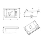 Mobile lavatoio salvaspazio 58x38 cm in PVC bianco 2 ante Platone