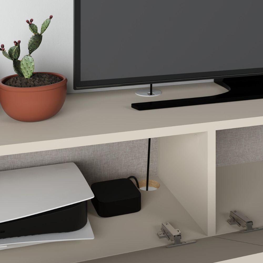 Mobile porta Tv sospeso 2 ante a ribalta colore cashmere Francy