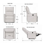 Poltrona relax con recliner elettrico in tessuto beige Melany