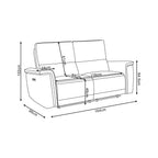 Divano recliner elettrico 2 posti tessuto grigio 164 cm Velveta
