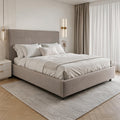 Letto matrimoniale contenitore 180x200 tessuto idrorepellente Aragon tortora Ascoli