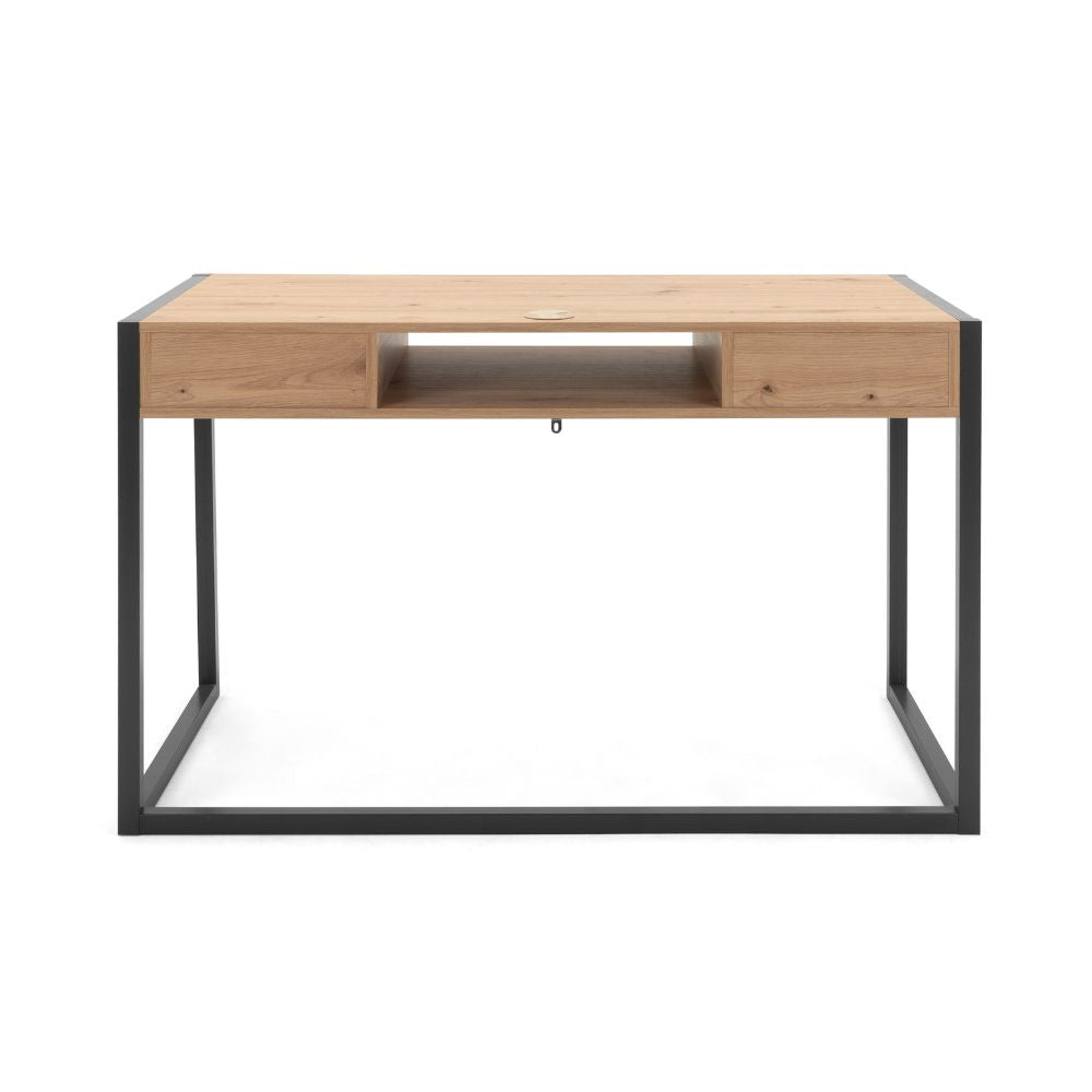Bureau 120x75H cm coloris chêne et anthracite - Denver 30