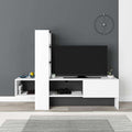 Mobile porta TV 180x138h cm con anta a ribalta colore bianco e antracite - Troya