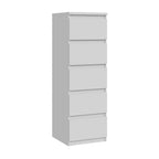 Cassettiera 5 cassetti colore bianco opaco 42x42.2x128H Morgan