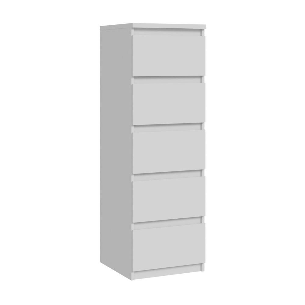 Cassettiera 5 cassetti colore bianco opaco 42x42.2x128H Morgan