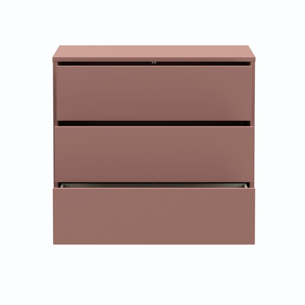 Kommode 3 Schubladen terrakotta 95x41,5x83 Medea