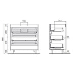 Mobile bagno Elmas100 con lavabo rovere caledonia 3 cassetti 100x45x86h