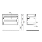 Mobile bagno sospeso Claros80 grigio opaco con lavabo 2 cassetti 80x45x56h