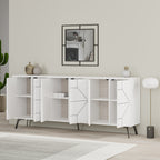 Kommode mit Türen und geometrischem Design 184 cm Farbe Weiß - Dune