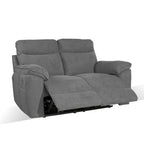 Divano 2 posti con recliner elettrico tessuto grigio - Boston