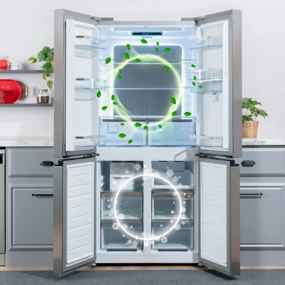 Frigorifero 4 porte NF da 84 cm. Sharp SJ-NFA35IHXID 487 litri Advance No Frost inox classe D