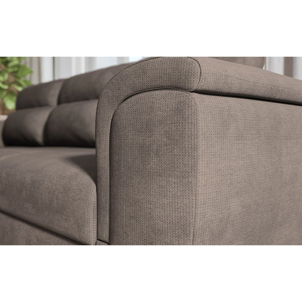 Divano con letto estraibile e penisola reversibile colore cappuccino 273 cm - Jorell