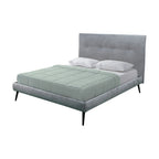 Letto matrimoniale con rete inclusa tessuto colore grigio chiaro - Stiletto