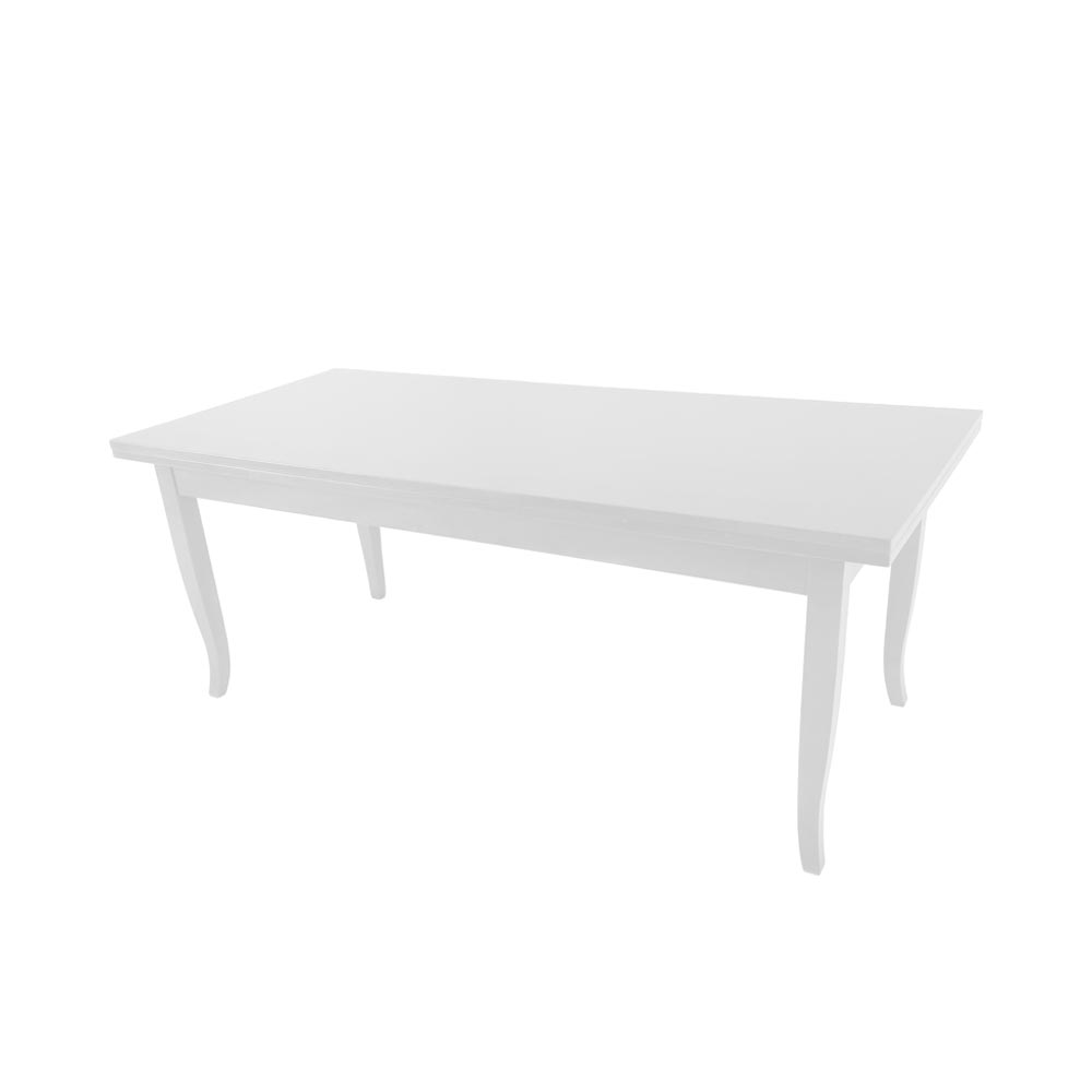 Table extensible en bois 140x80 cm coloris blanc - Verona