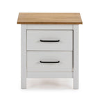Table de chevet 2 tiroirs en pin massif blanc Miranda