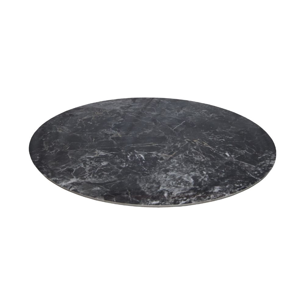 Tavolo rotondo con piano effetto marmo nero 150x150x76H Punto