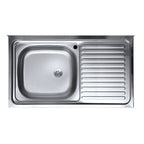 Lavello appoggio 1 vasca con gocciolatoio destro 90x50 cm. inox SA9050 Samet