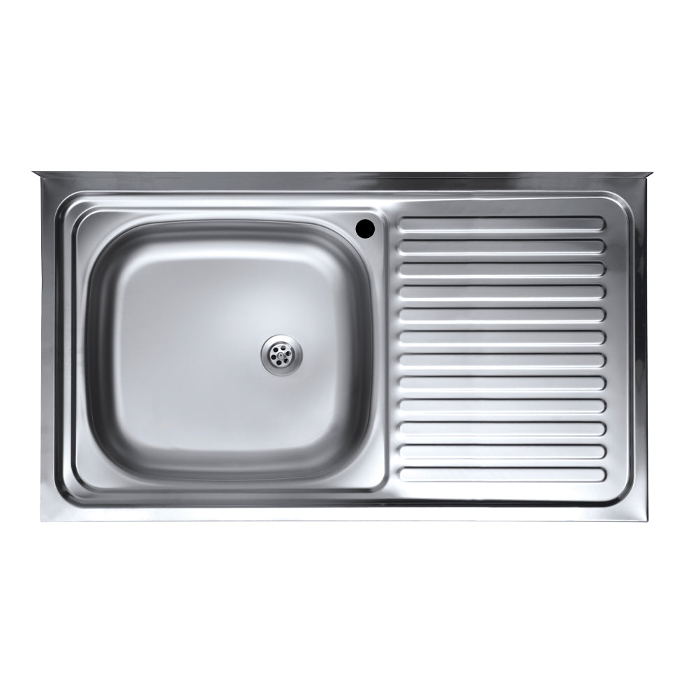Lavello appoggio 1 vasca con gocciolatoio destro 90x50 cm. inox SA9050 Samet