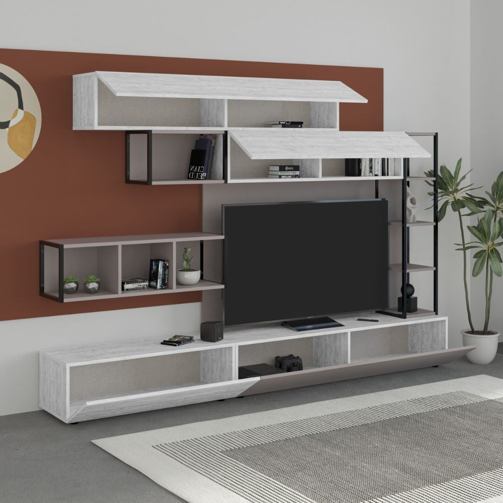Parete attrezzata Tronador 260 cm. light mocha e ancient white MTV234464