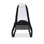 Sedia poltrona gaming in tessuto con base curva colore bianco e nero - Kordi