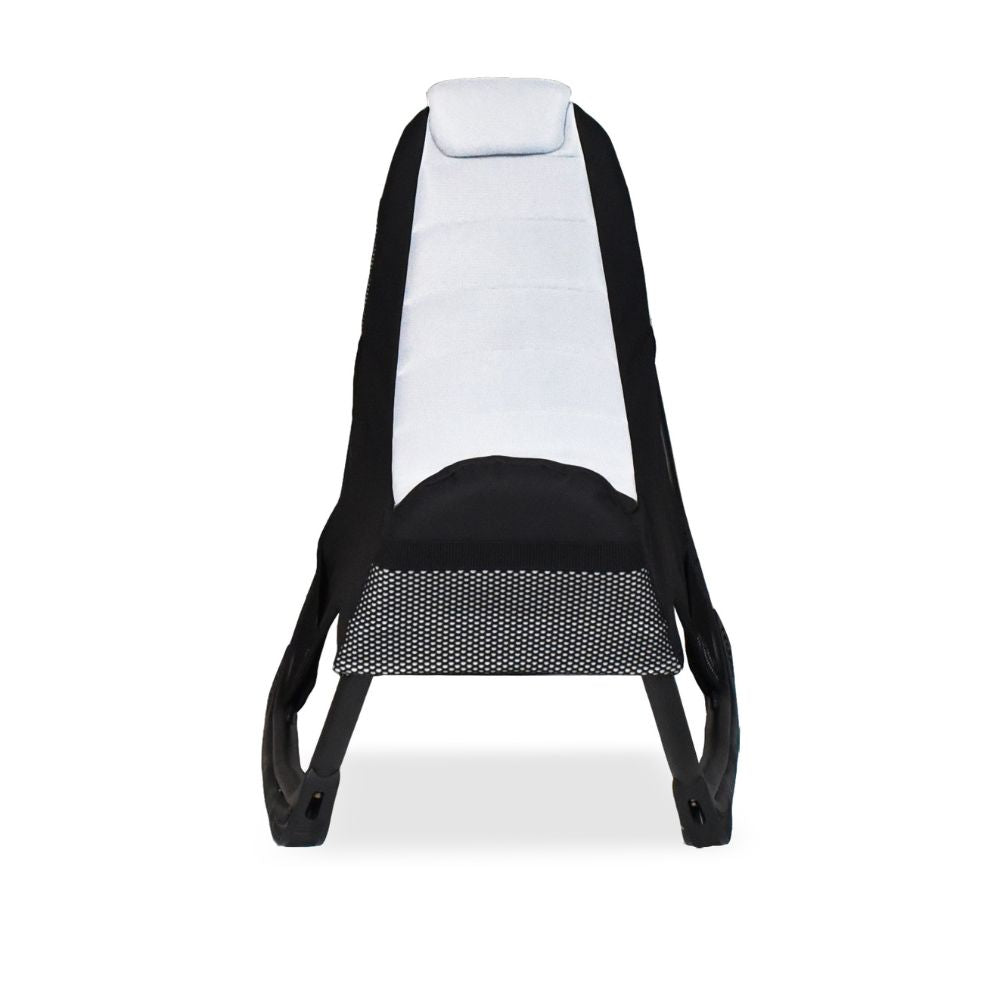 Sedia poltrona gaming in tessuto con base curva colore bianco e nero - Kordi