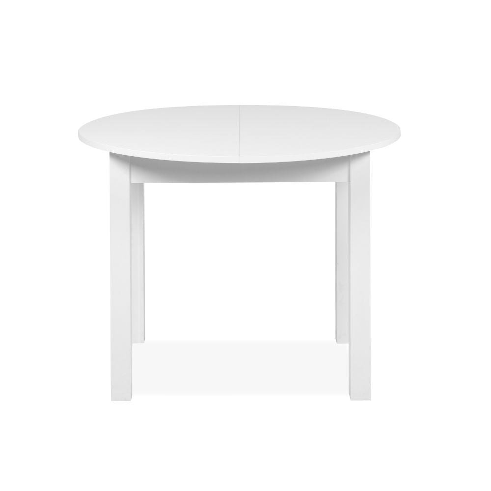Runder ausziehbarer Tisch in Weiß 100x76H cm - Circe