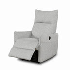 Poltrona relax con recliner elettrico in tessuto grigio Melany