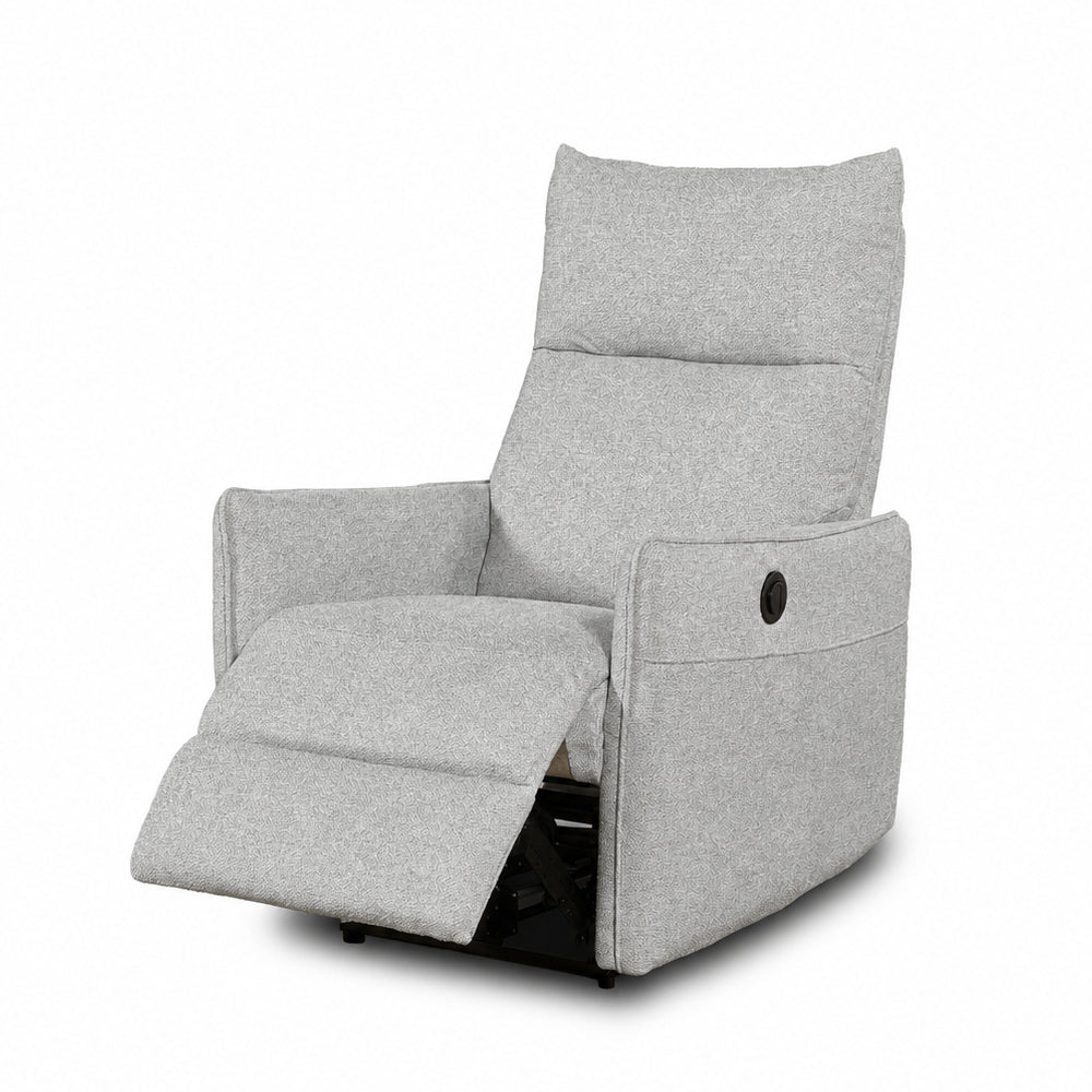 Poltrona relax con recliner elettrico in tessuto grigio Melany