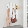 Appendiabiti a muro in legno con 8 ganci 64x81h cm colore bianco - Wave