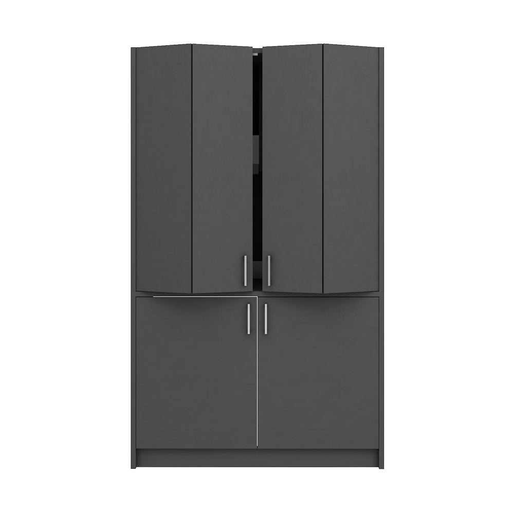 Cuisine escamotable compacte avec électroménager couleur anthracite 125x62x208H - Fold Evolution
