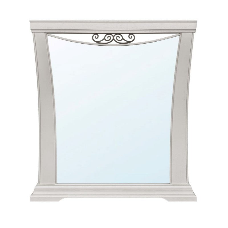 Specchiera in legno con cornice curva colore avorio Athena