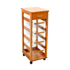 Carrello da cucina salvaspazio cestini estraibili e cassetto color rovere - Vesuvio