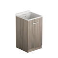 Lavatoio con anta in legno colore olmo 47x50x86H cm