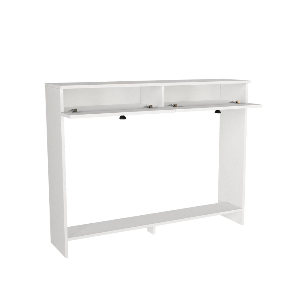 CONSOLE CACHE RADIATEUR OPELYA 130 CM AVEC DEUX TIROIRS COULEUR BLANC
