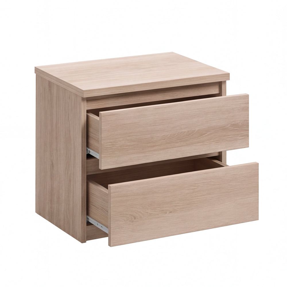 Comodino 2 cassetti colore olmo 49x38x41H Manitoba
