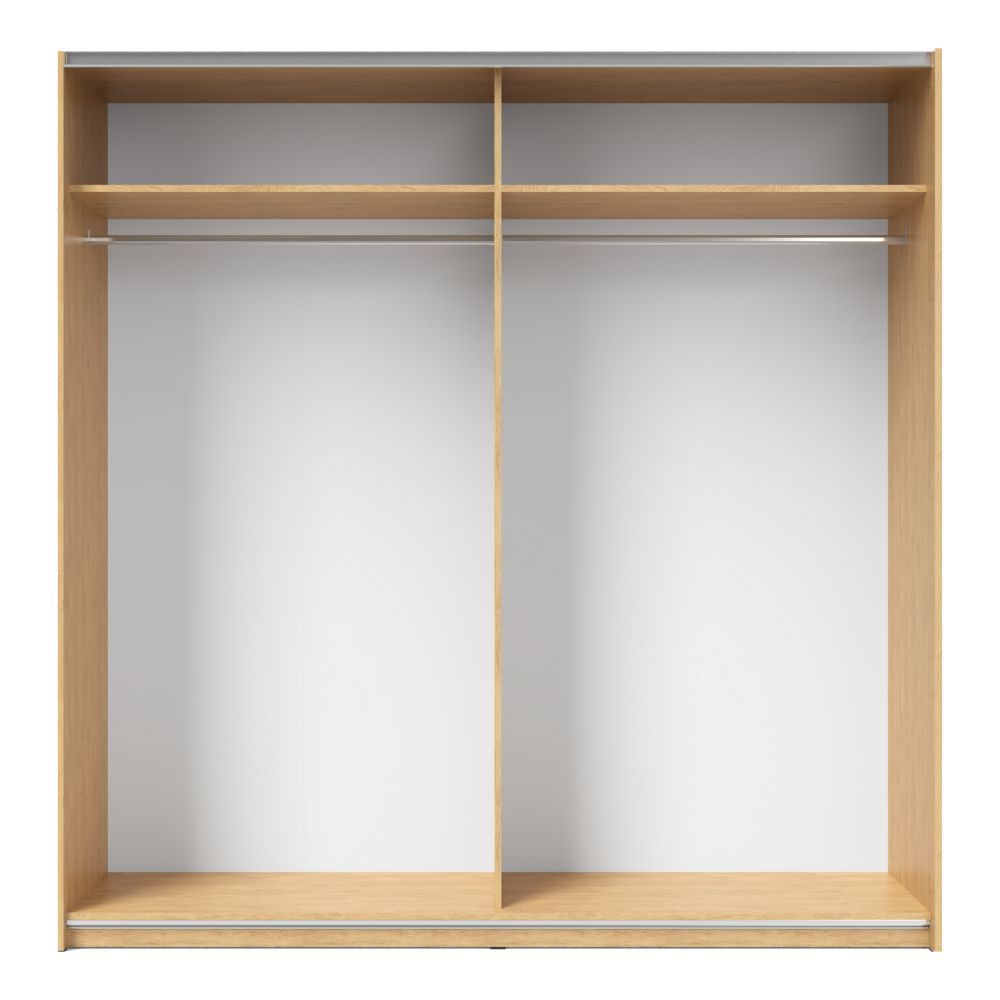 Armadio con 2 ante scorrevoli colore rovere con dettaglio antracite 200 cm - Loft2