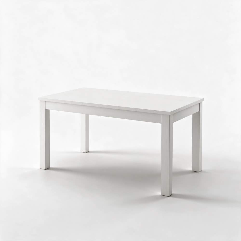Ausziehbarer Tisch in Esche weiß, 120x80 cm - Florenz