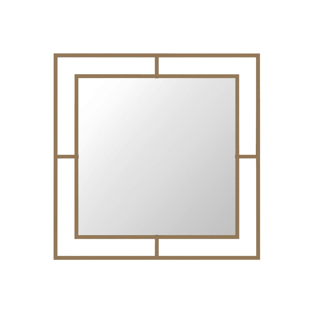 Specchio quadrato 58x58 cm con doppia cornice in metallo colore oro - Corner