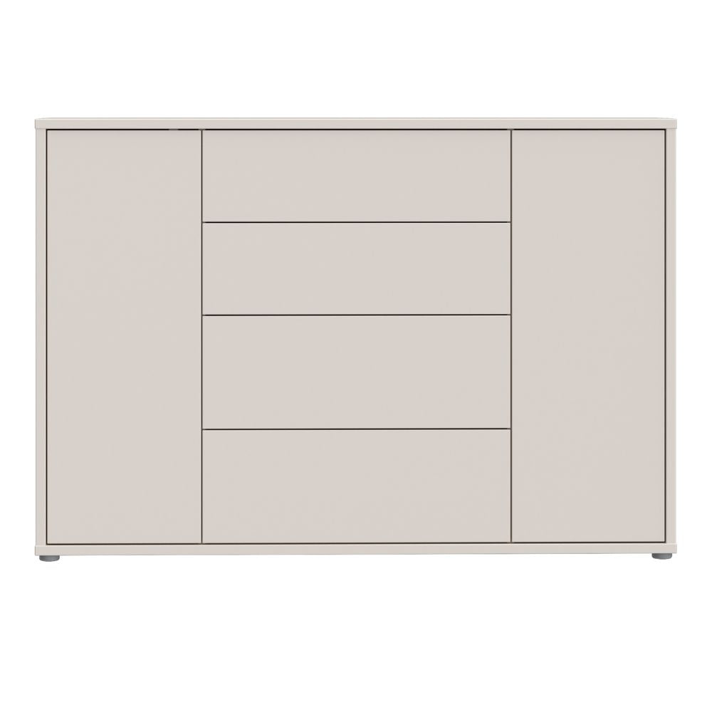 Madia 4 cassetti e 2 ante colore cashmere 144x35x99