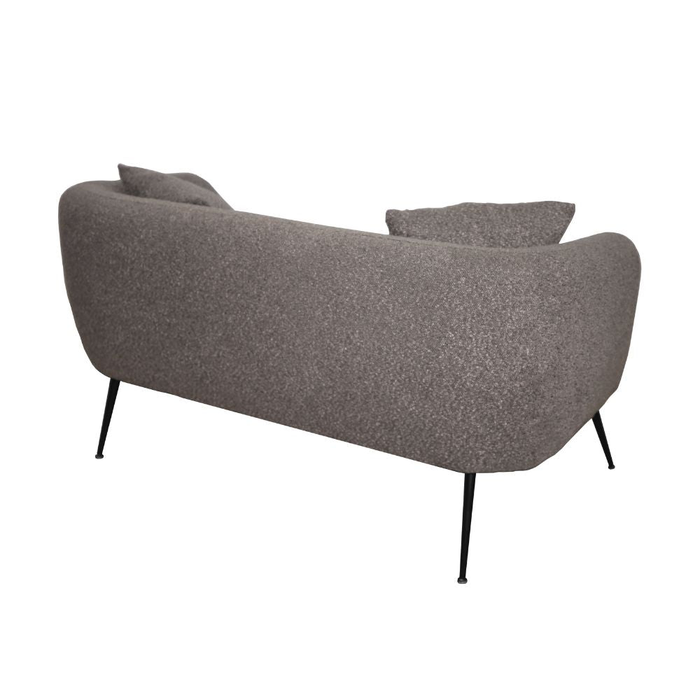 Divano 2 posti in tessuto grigio mouse con piedi neri 141x70x74H Nuvia