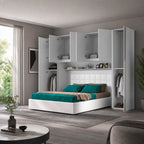 Armadio a ponte colore bianco frassino 288x236H cm - Ettore