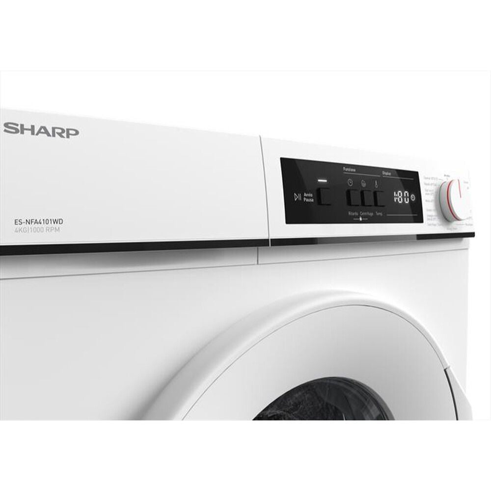 Lavatrice slim 4kg centrifuga 1000 giri bianca classe D Sharp ESNFA4101WD