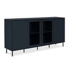Moderne Anrichte 180cm mit Glastüren und Böden in Marineblau – Caracas