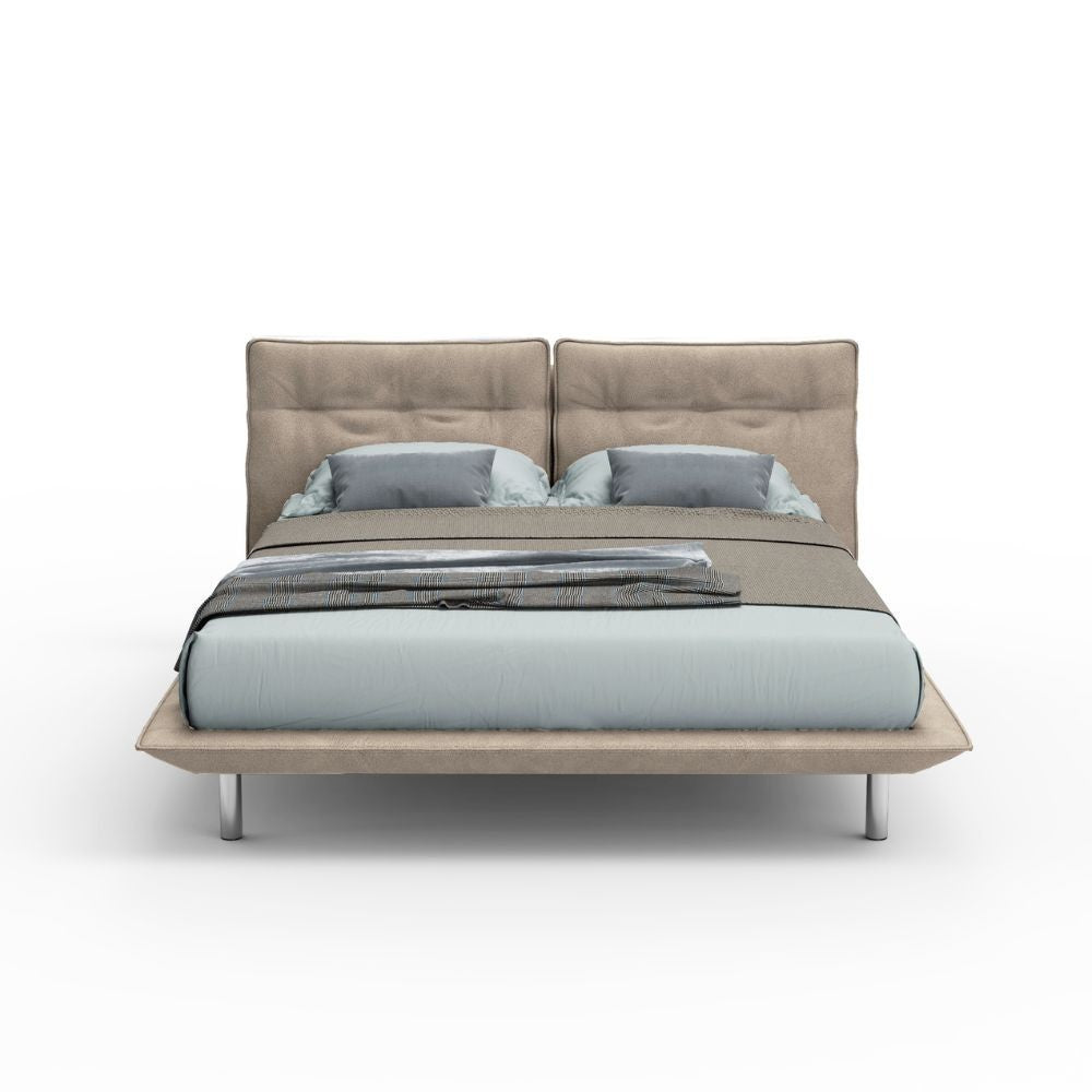 Modernes Doppelbett mit Holzgestell in Beige - Bolt
