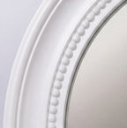 Specchio decorativo rotondo da parete 45x45 cm bianco con bordo interno perlinato MR512