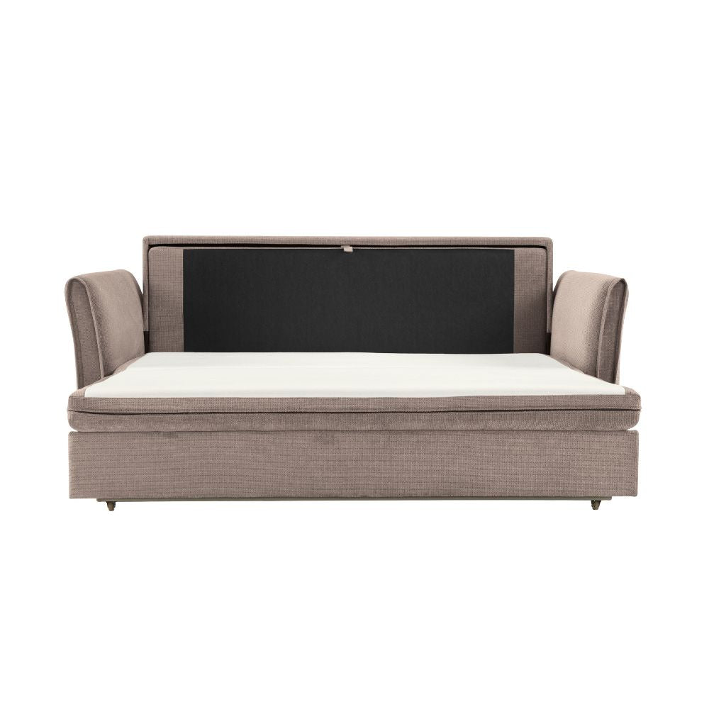 Divano letto 3 posti tessuto tortora 176x93x97H Cassie