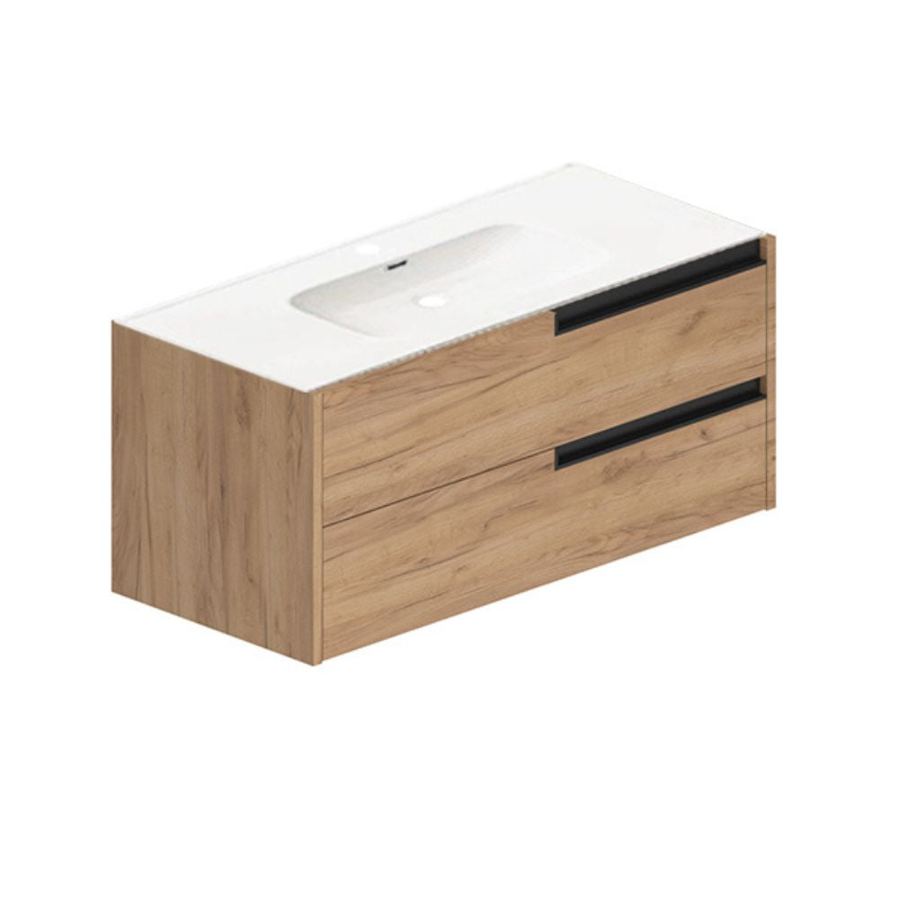 Mobile bagno sospeso con cassetti colore rovere miele 100x45x50H - Former