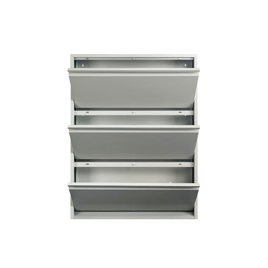 Scarpiera in metallo 3 ante colore grigio 80x14x103.2 cm Slim Emy